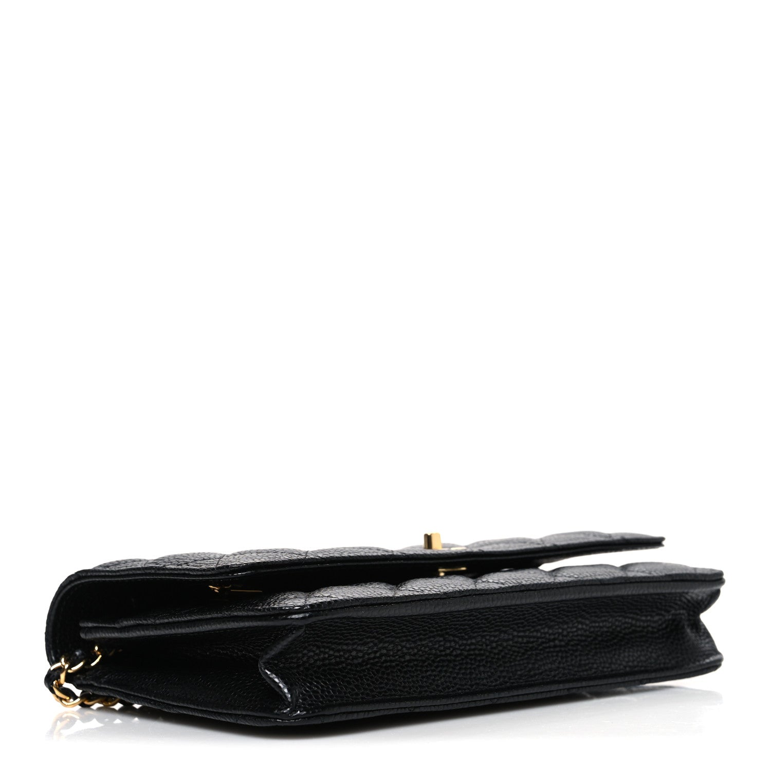 Chanel Caviar Quilted CC Turnlock Wallet On Chain WOC Black