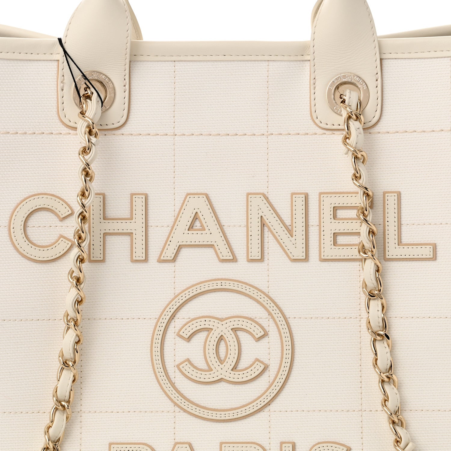 Chanel Cotton Medium Deauville Tote White