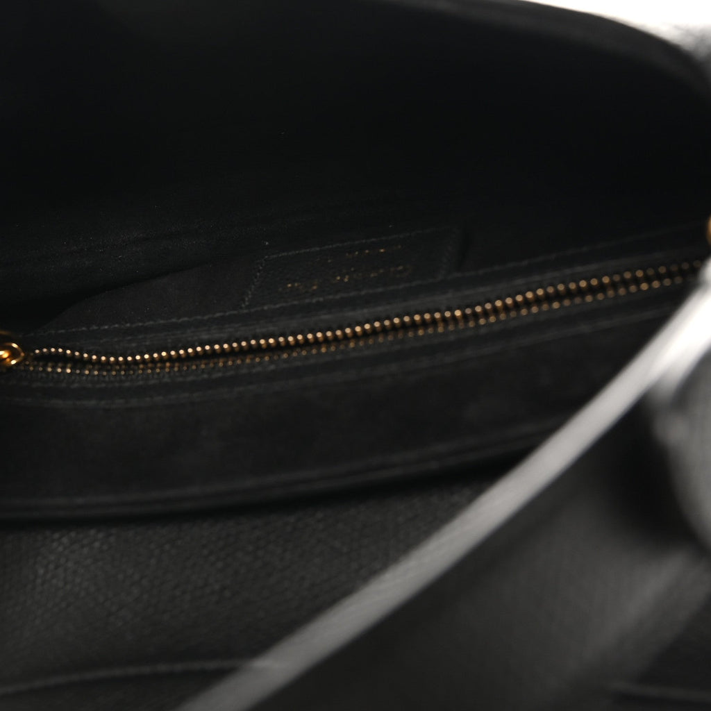 Christian Dior Grained Calfskin Saddle Bag Black