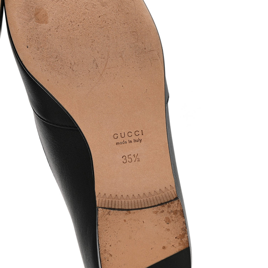 Gucci Calfskin Womens Horsebit Loafers 35.5 Black