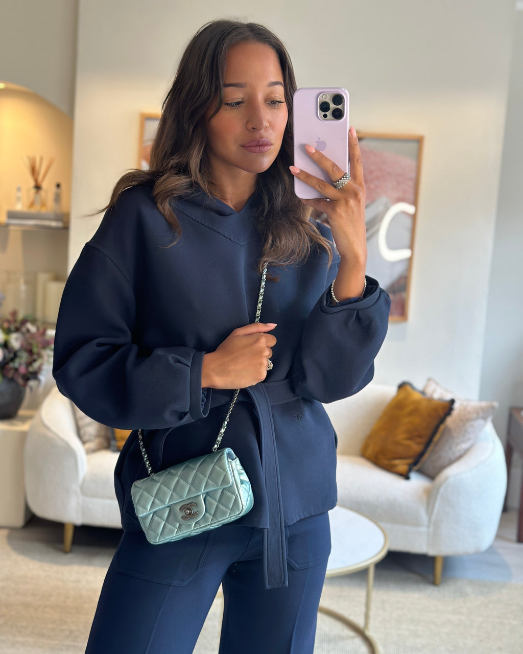 Chanel Pearl Light Blue Mini Rectangular Flap Bag with  Ruthenium Hardware