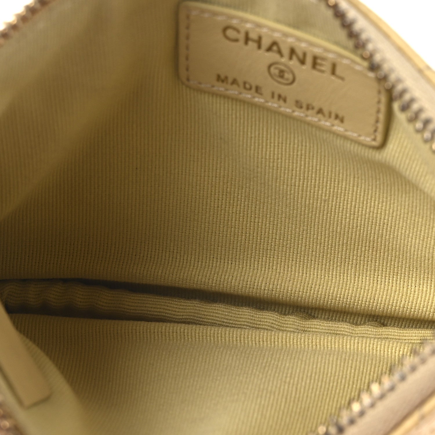 Caviar Quilted Studded CC Small Pouch Yellow