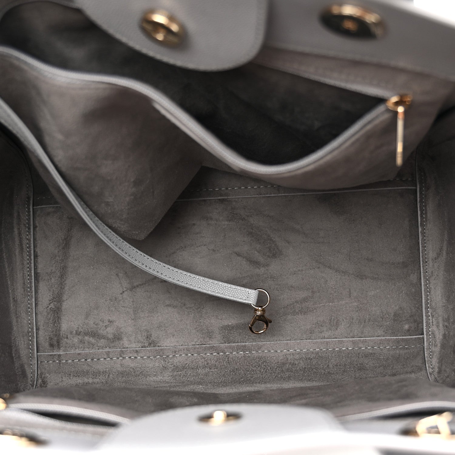 Chanel Caviar Studded Medium Deauville Tote Grey