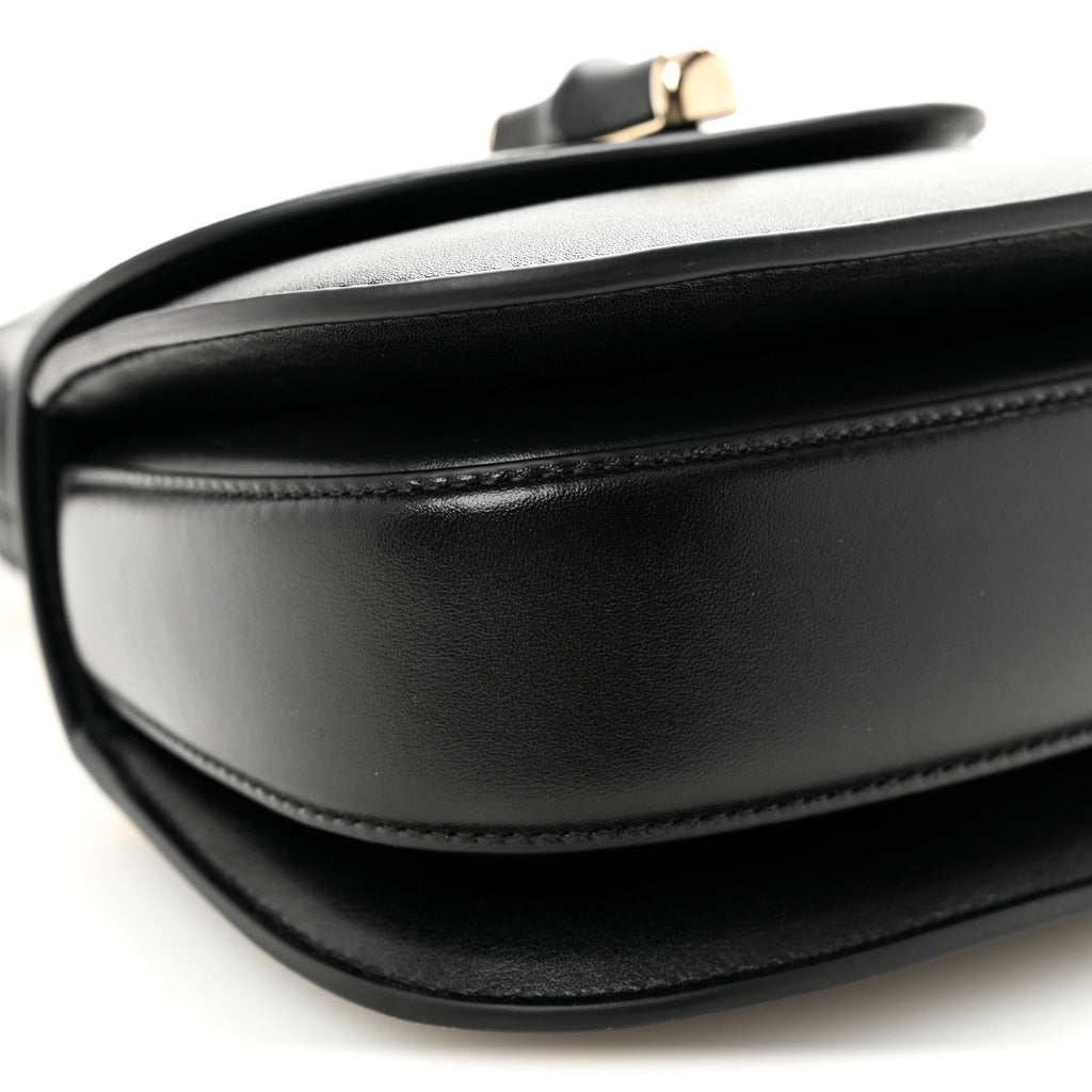 Gucci Boarded Dyana Lux Calfskin Mini Bamboo 1947 Top Handle Bag Black