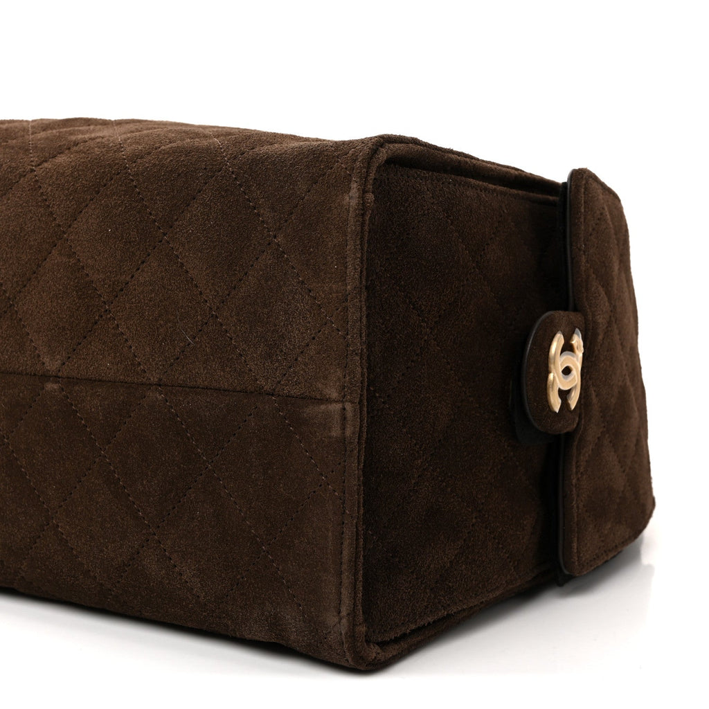 Chanel Suede Quilted Medium Chanel 25 Handbag Dark Brown
