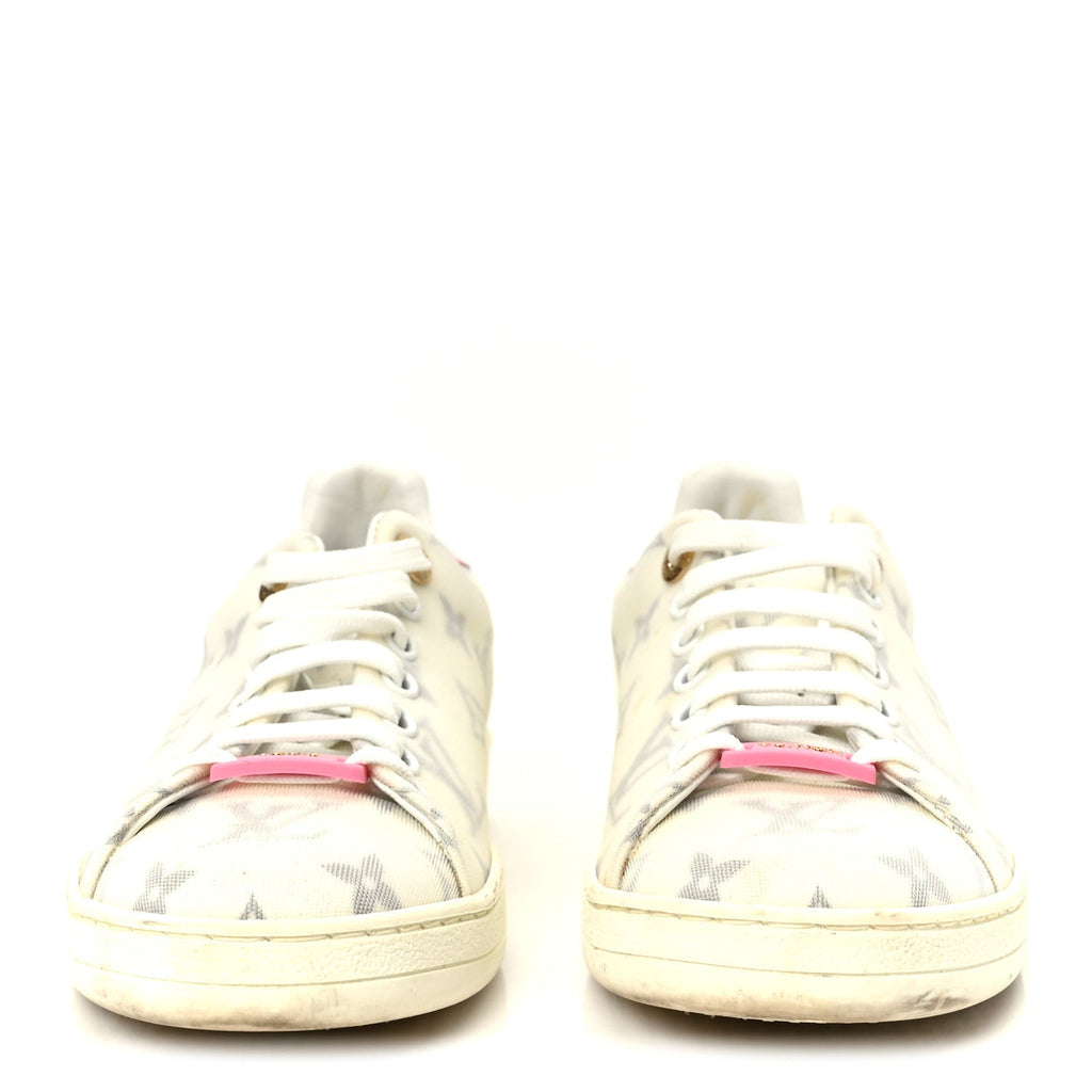 Louis Vuitton Technical Fabric Calfskin Monogram Frontrow Sneakers 35.5 Pink