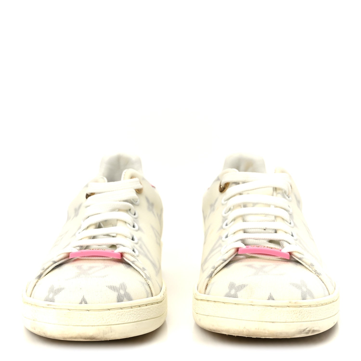 Louis Vuitton Technical Fabric Calfskin Monogram Frontrow Sneakers 35.5 Pink