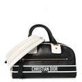 Christian Dior Calfskin Small Dior Vibe Zip Bowling Bag Black White