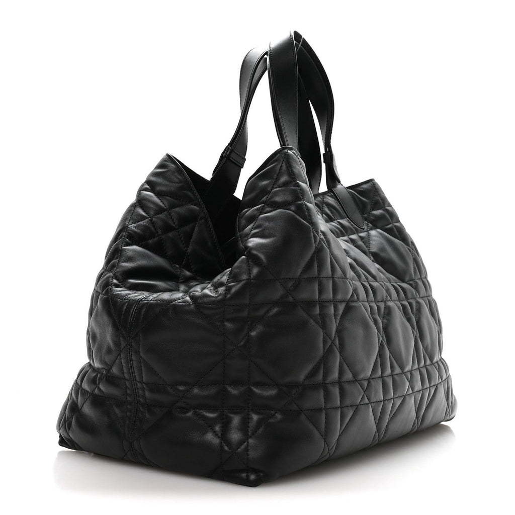 Christian Dior Calfskin Macrocannage Large Toujours Black