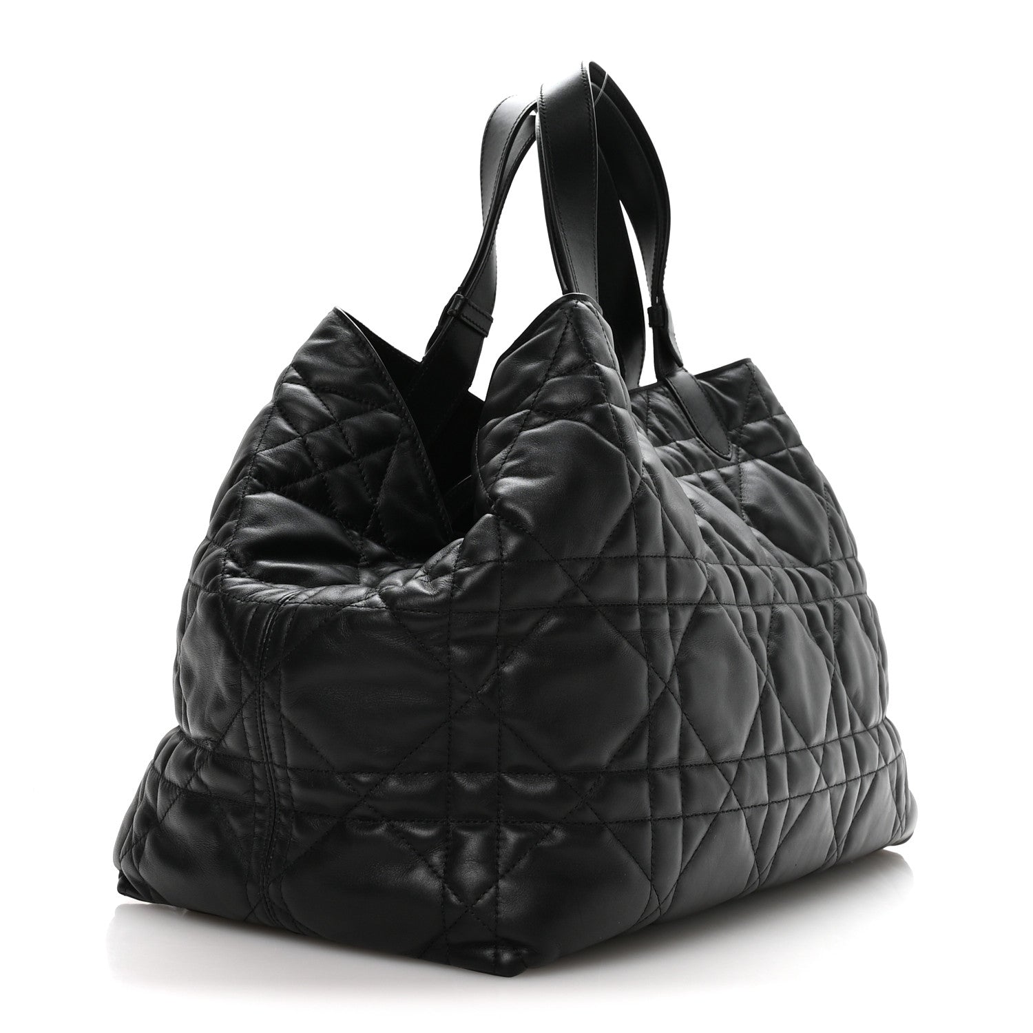 Christian Dior Calfskin Macrocannage Large Toujours Black