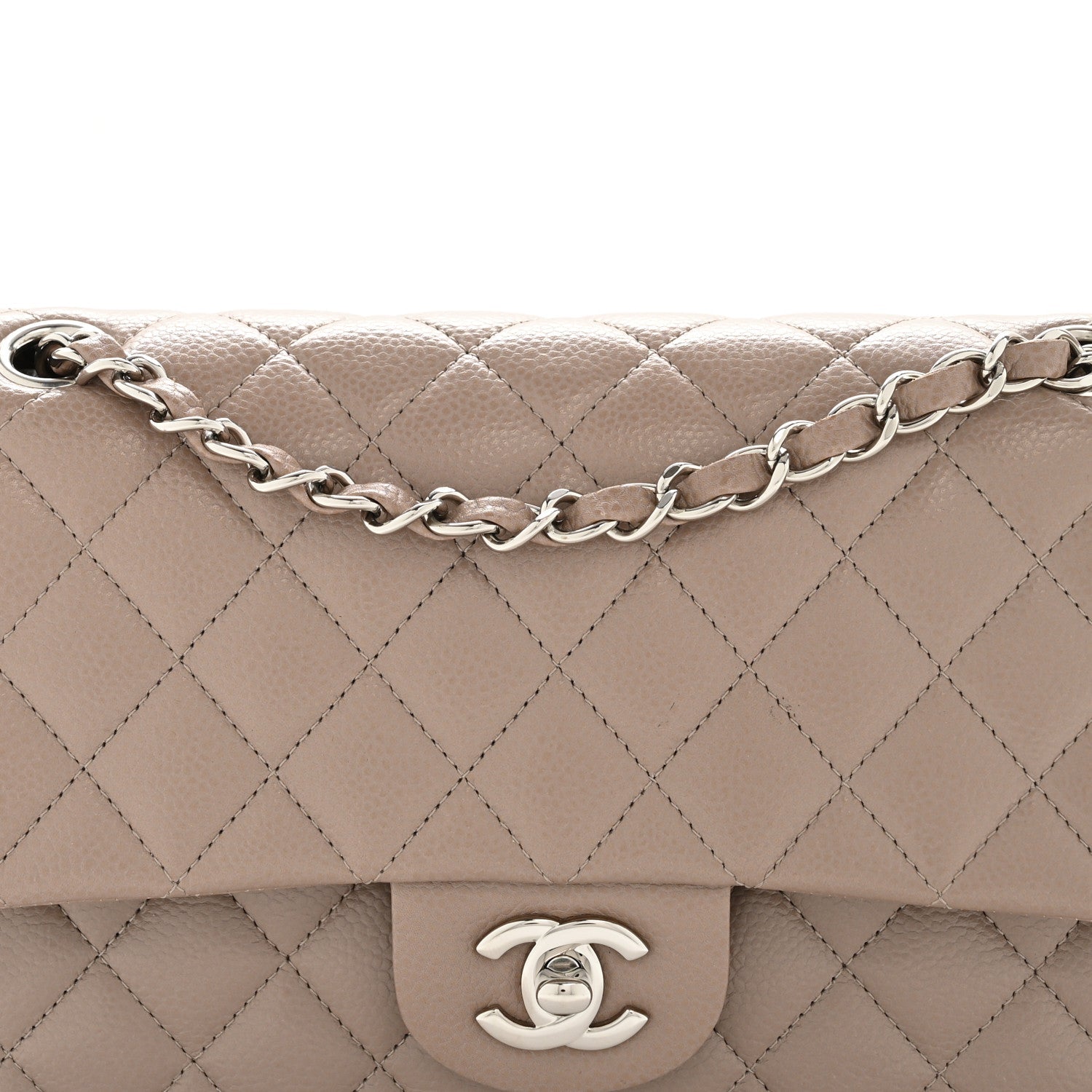 Chanel Caviar Quilted Medium Double Flap Taupe