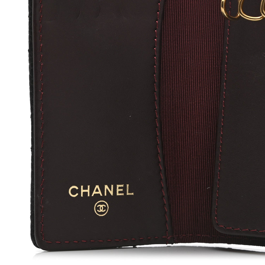 Caviar Quilted 6 Key Holder Black