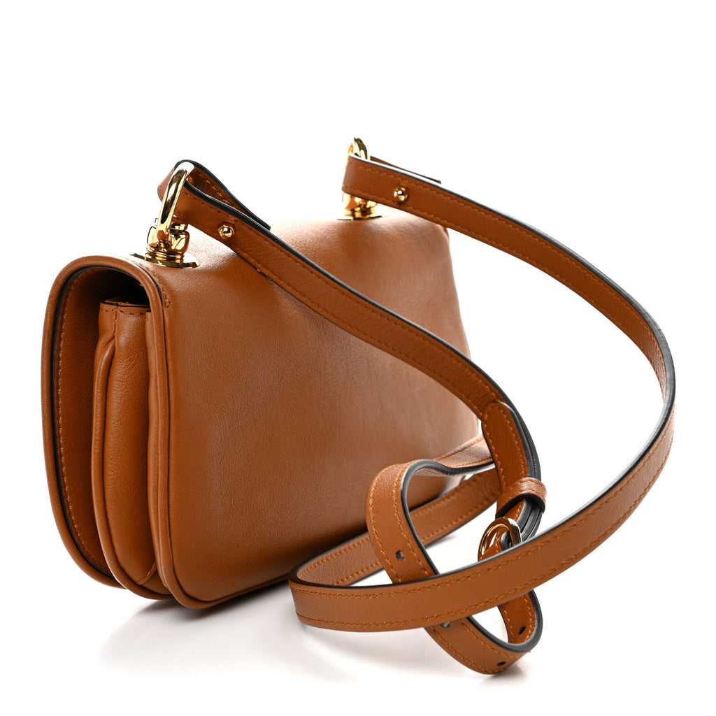 Gucci Roxy Calfskin Web Mini Blondie Shoulder Bag Cognac