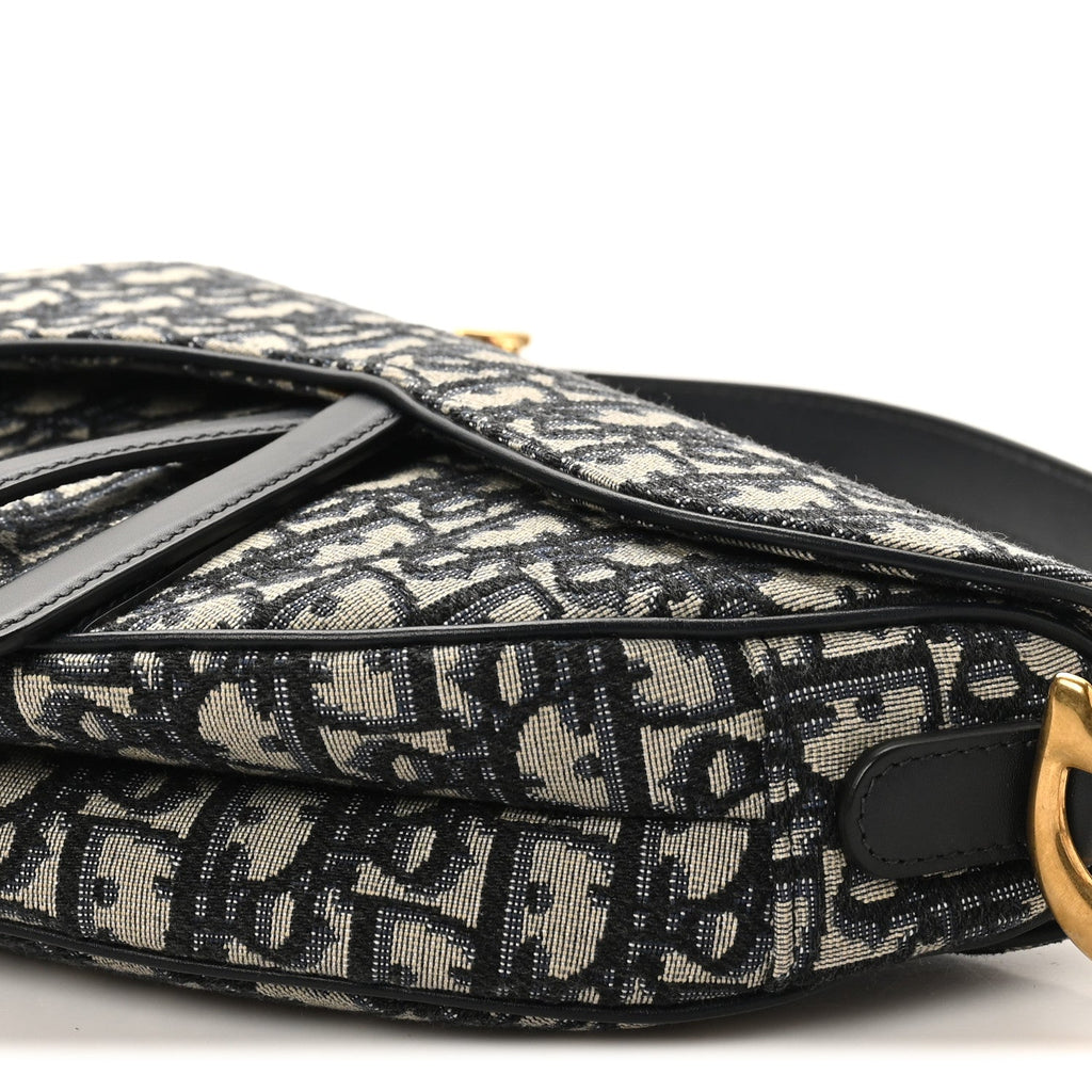 Christian Dior Oblique Saddle Bag Blue