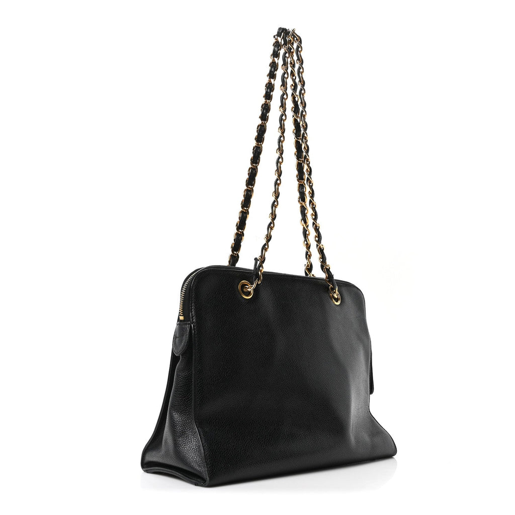 Chanel Caviar Flap Shoulder Bag Black
