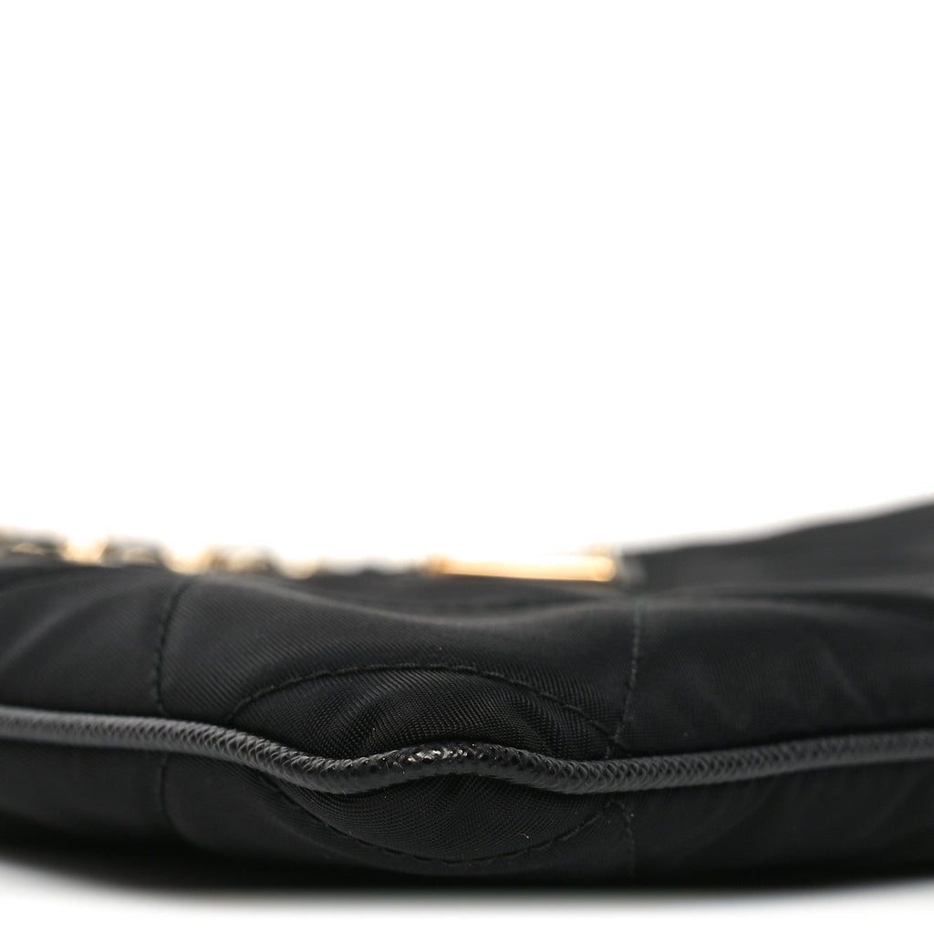 Prada Re-Nylon Tessuto Impuntu Quilted Re-Edition 1995 Chaine Pouch Black