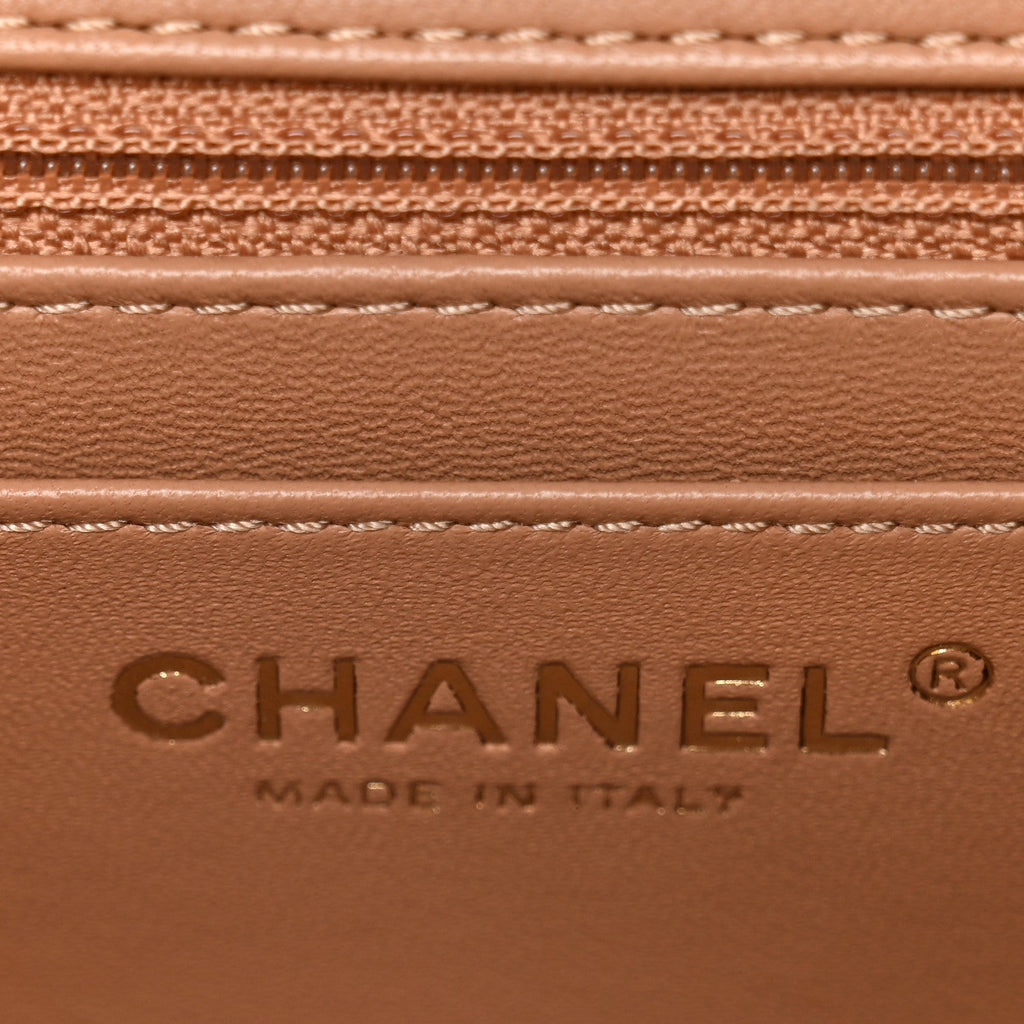 Chanel Lambskin Quilted Mini Square Flap Brown