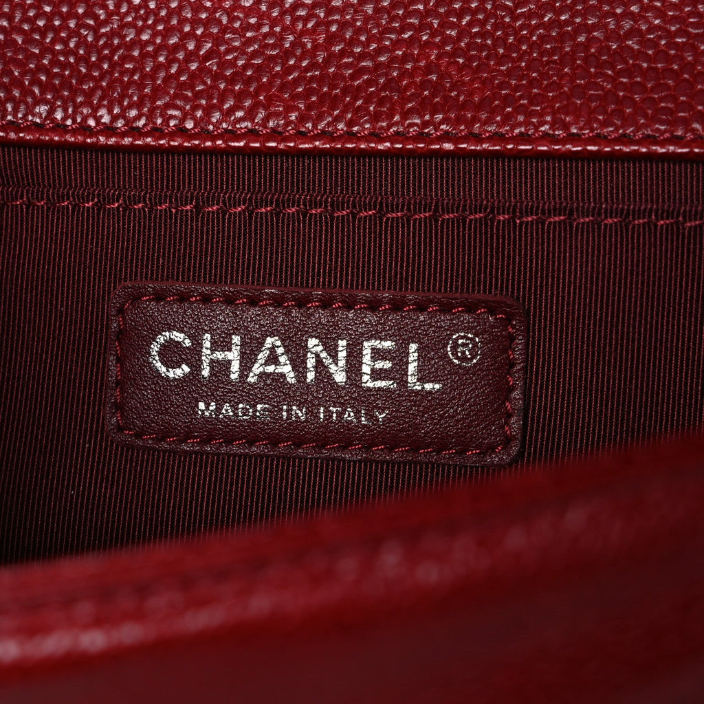 Chanel Caviar Quilted Medium Boy Flap Red