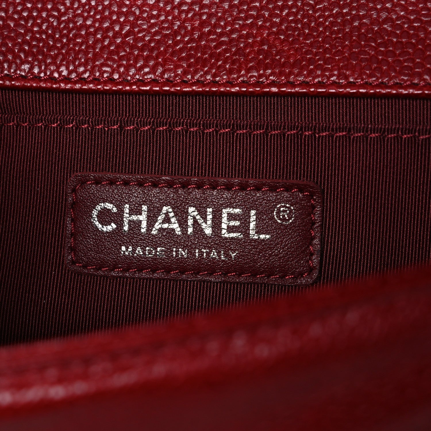 Chanel Caviar Quilted Medium Boy Flap Red