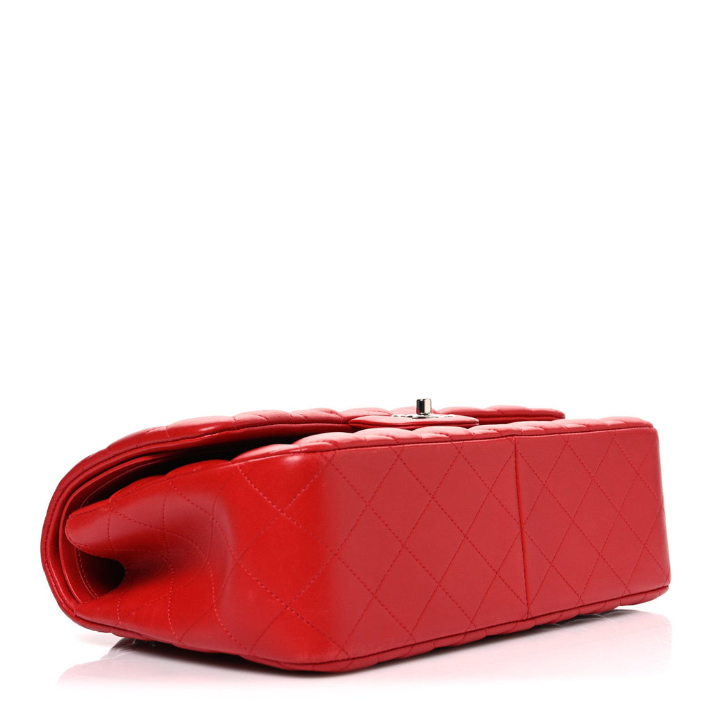 Chanel Lambskin Quilted Jumbo Double Flap Red