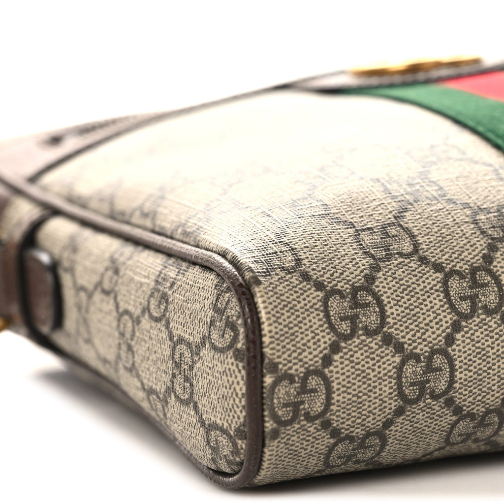 Gucci GG Supreme Monogram Web Small Ophidia Messenger Bag Brown