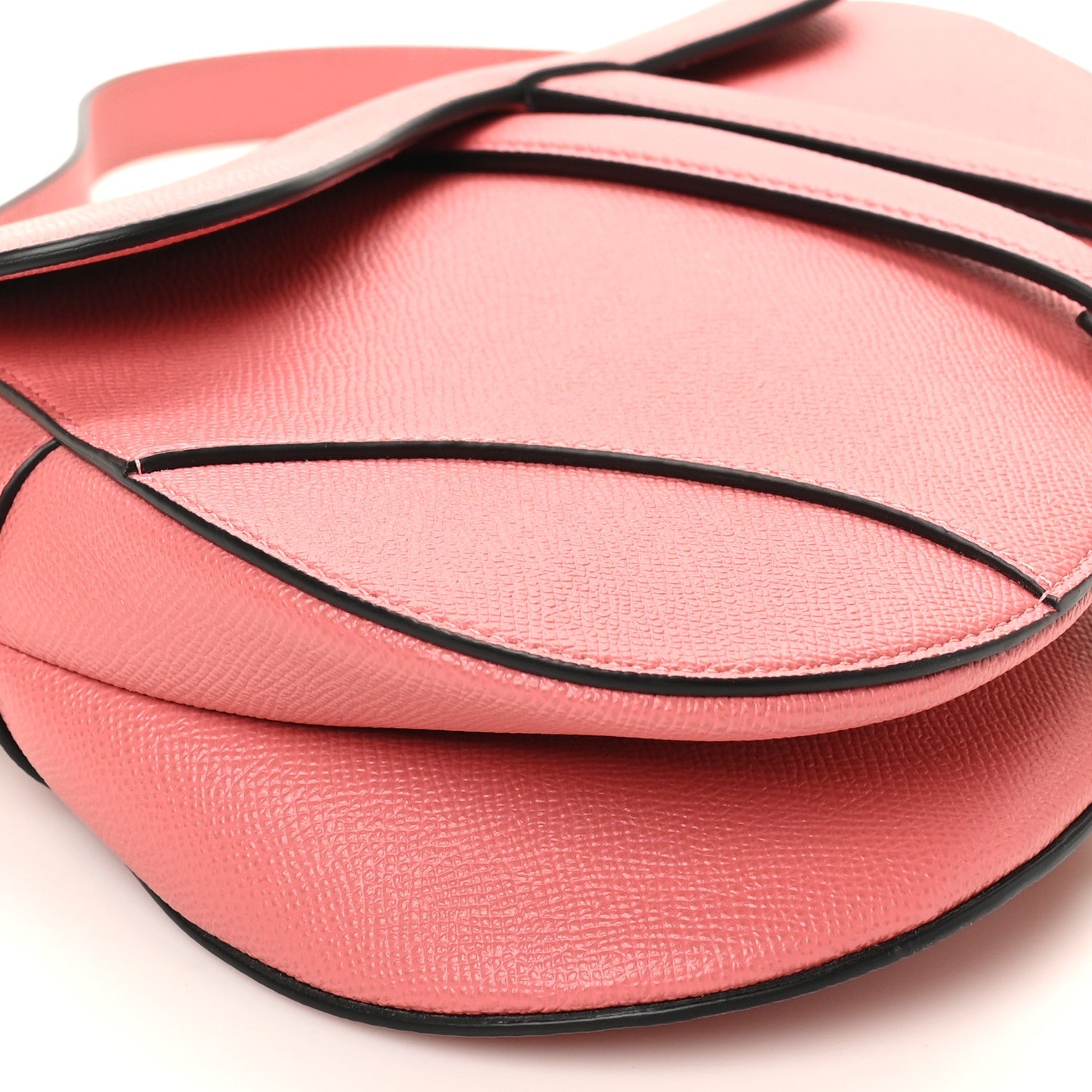 Christian Dior Grained Calfskin Saddle Bag Pink