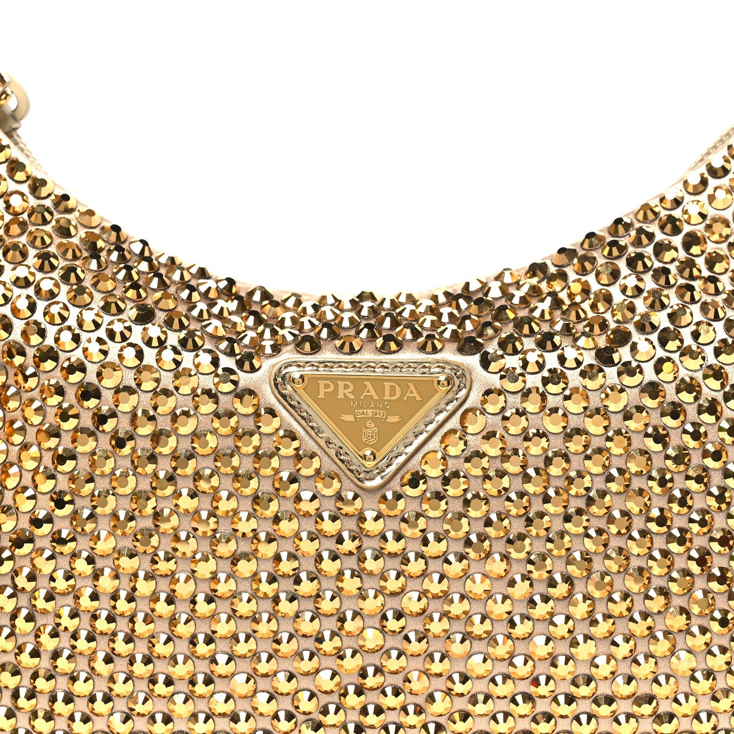 Prada Satin Crystal Mini Re-Edition 2000 Bag Platino