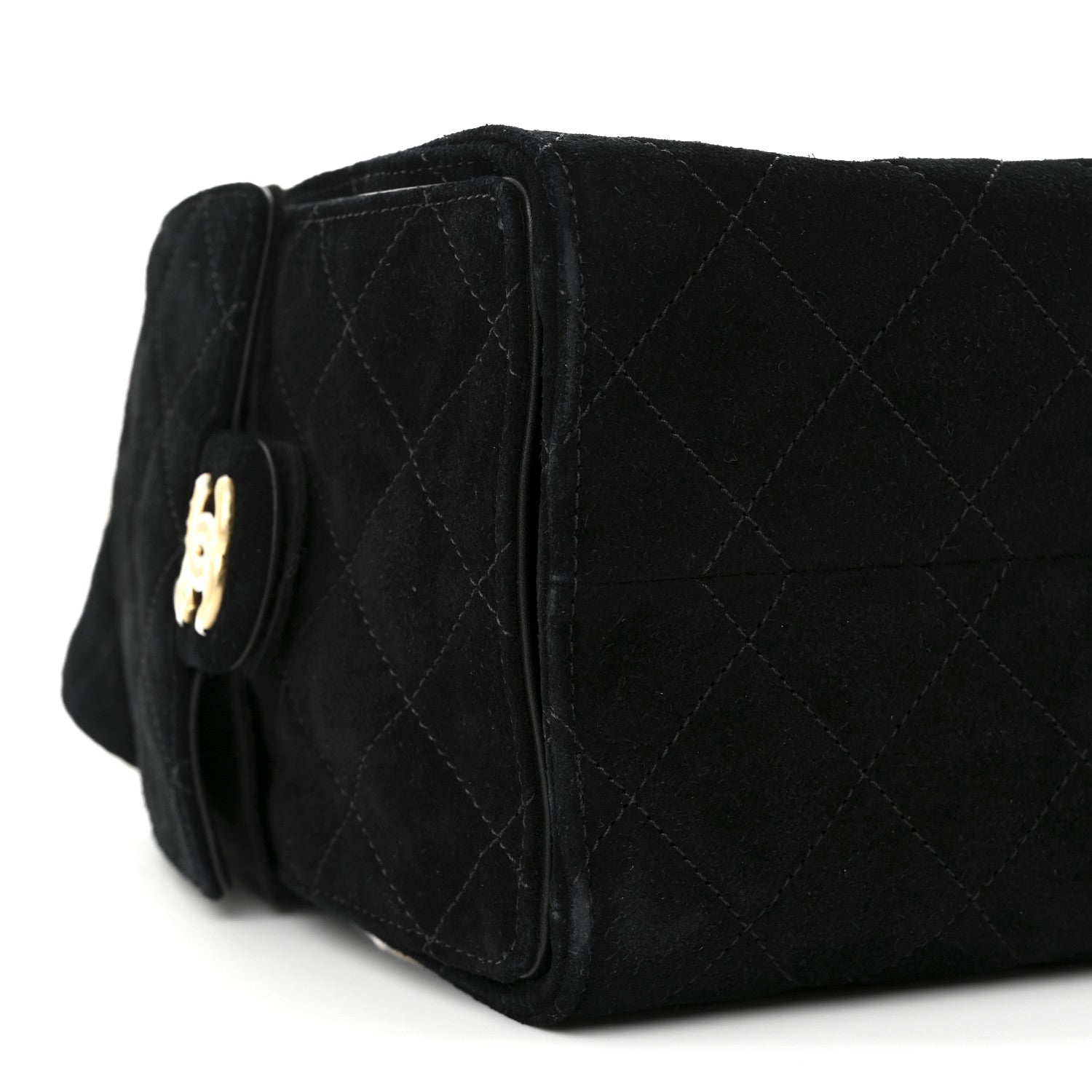 Chanel Suede Quilted Small Chanel 25 Handbag Black