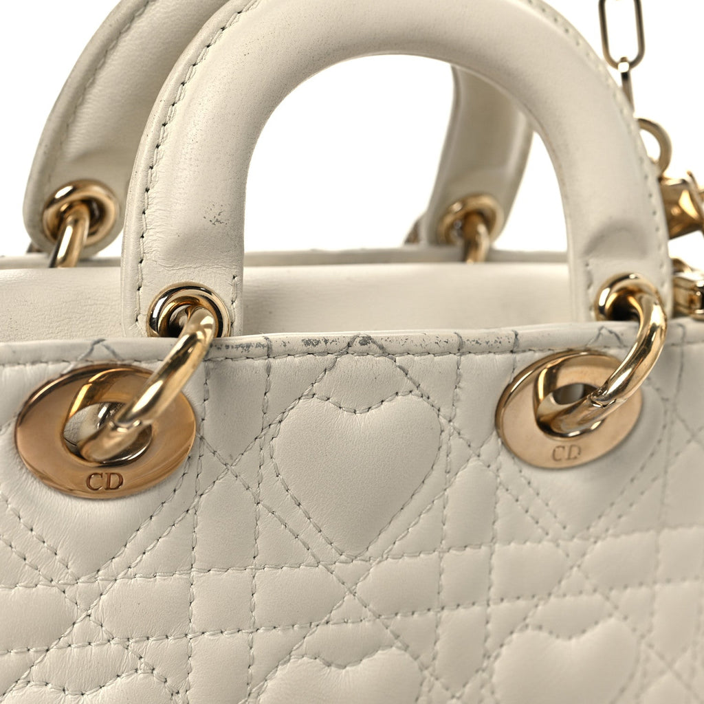 Christian Dior Lambskin Cannage Dioramour Micro Lady D-Joy Latte