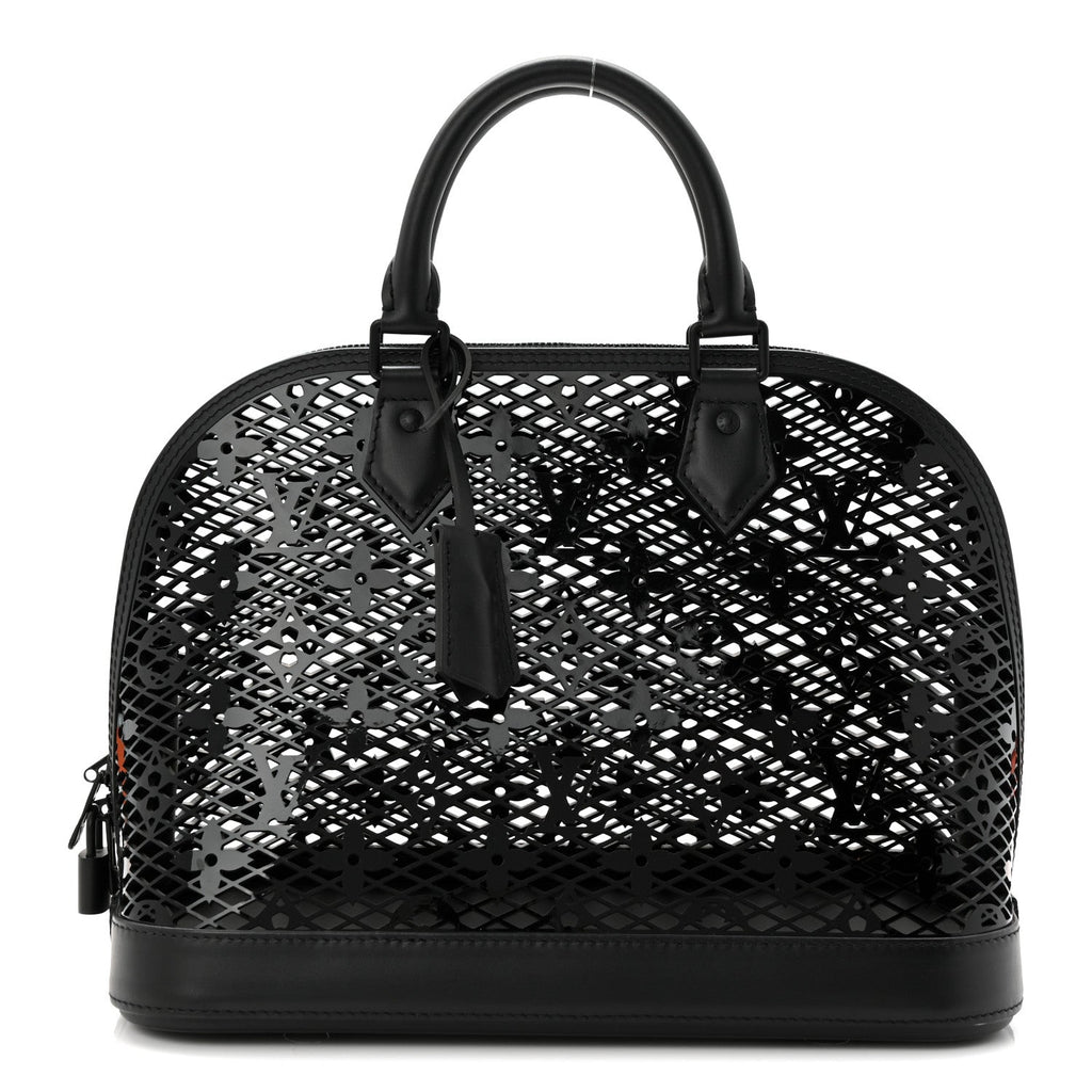 Louis Vuitton Patent Calfskin Laced Monogram Alma PM Black