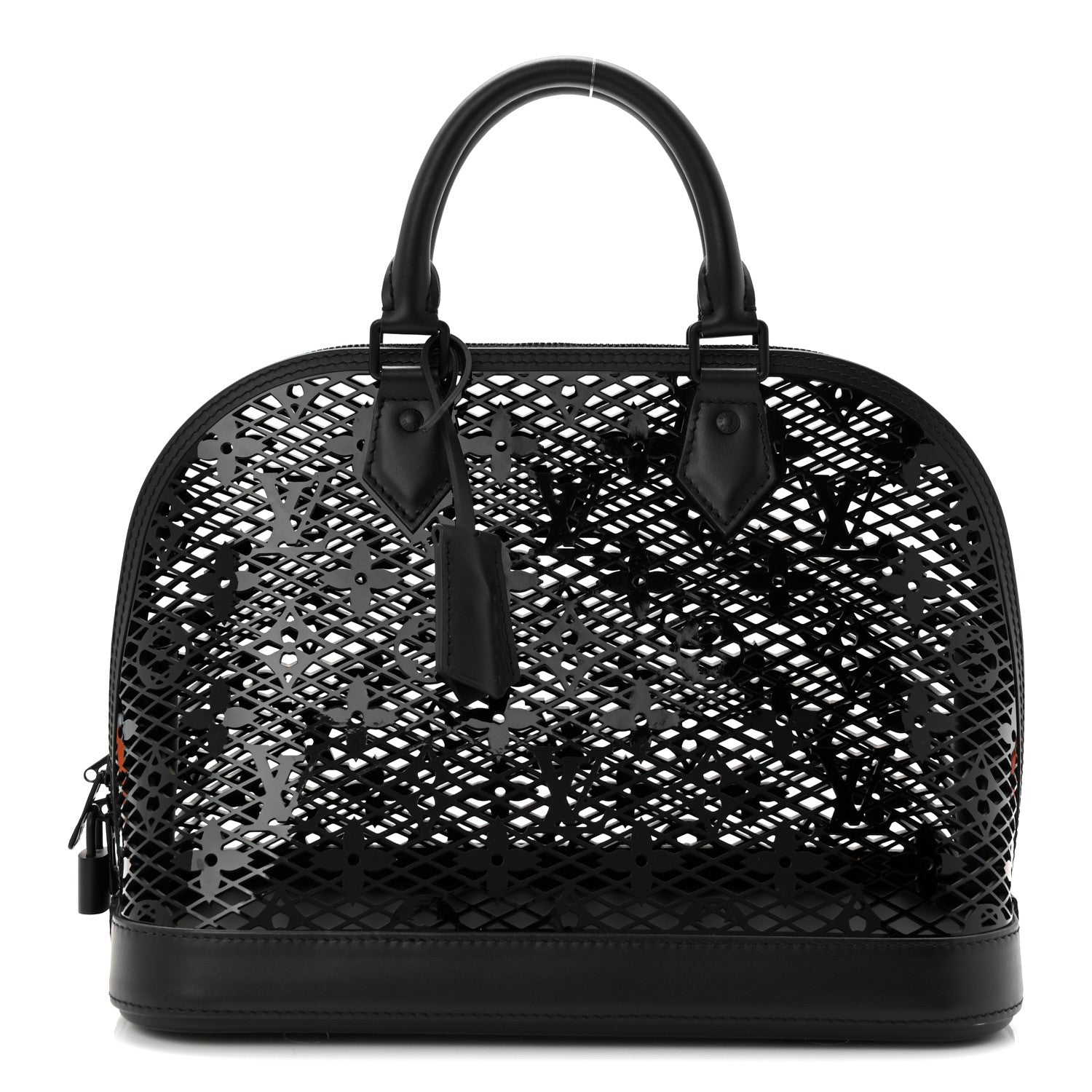 Louis Vuitton Patent Calfskin Laced Monogram Alma PM Black