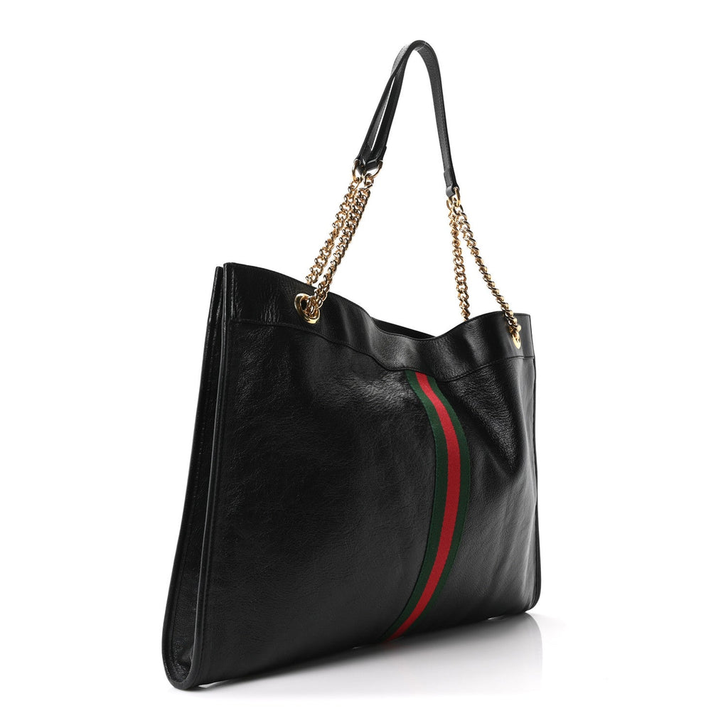 Gucci Calfskin Large Rajah Chain Tote Black