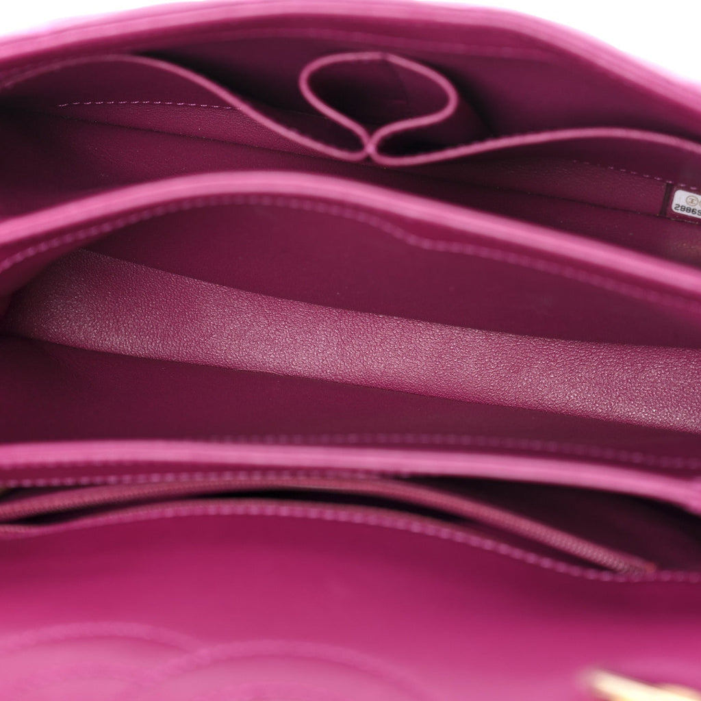 Chanel Lambskin Quilted Small Trendy CC Flap Dual Handle Bag Dark Pink
