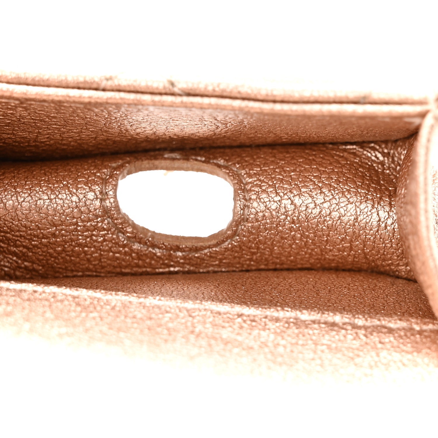 Metallic Lambskin Quilted Round Clip On Coin Purse Airpods Case Gold
