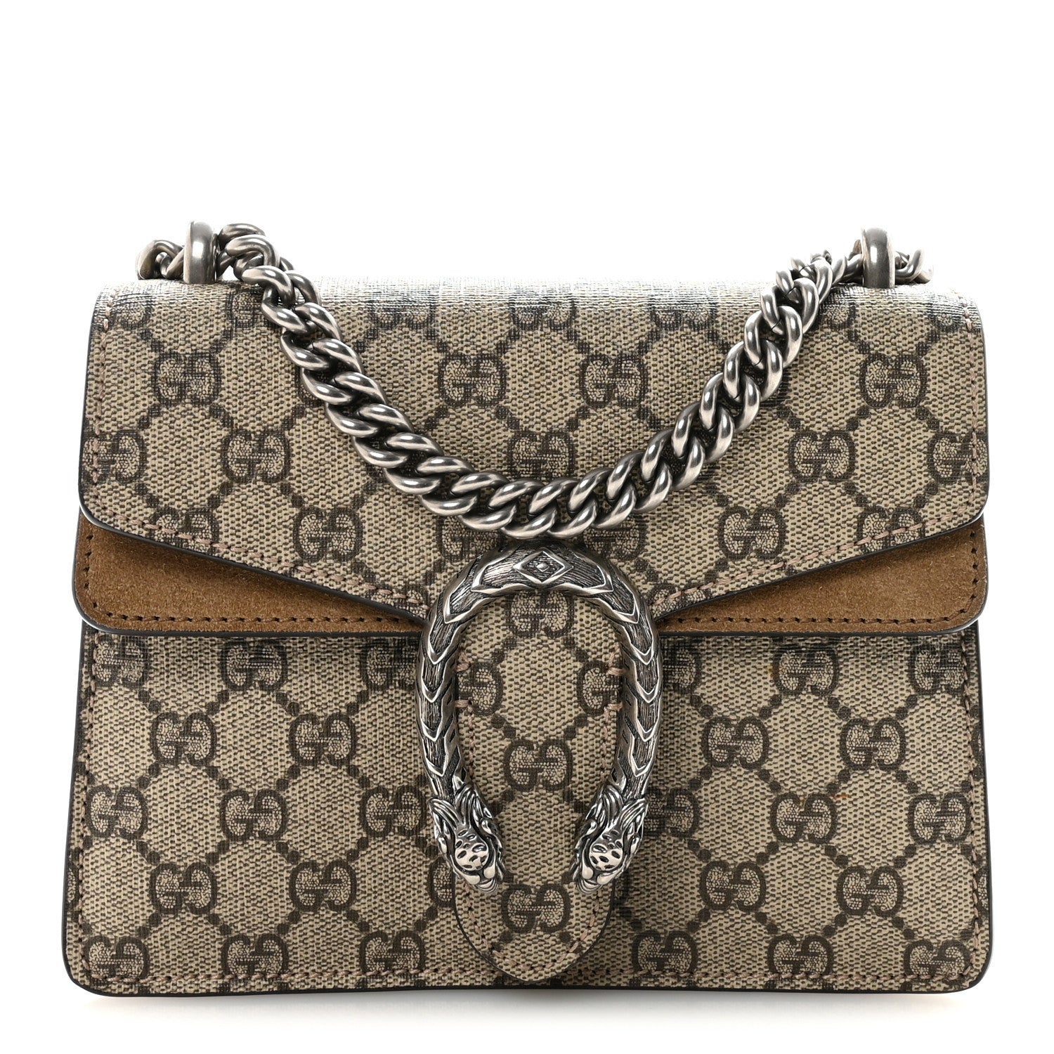 Gucci GG Supreme Monogram Mini Dionysus Shoulder Bag Taupe