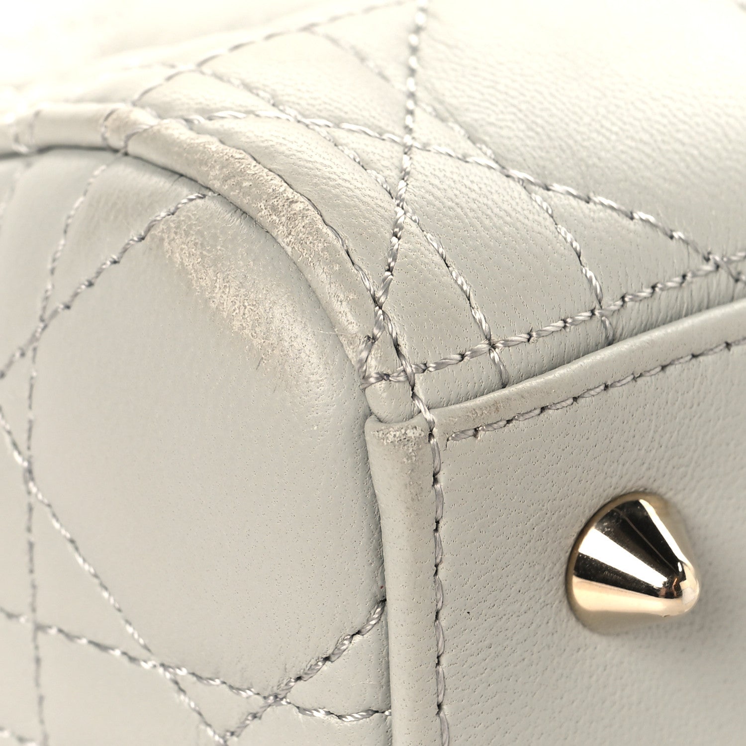 Christian Dior Lambskin Cannage Medium Lady Dior Grey