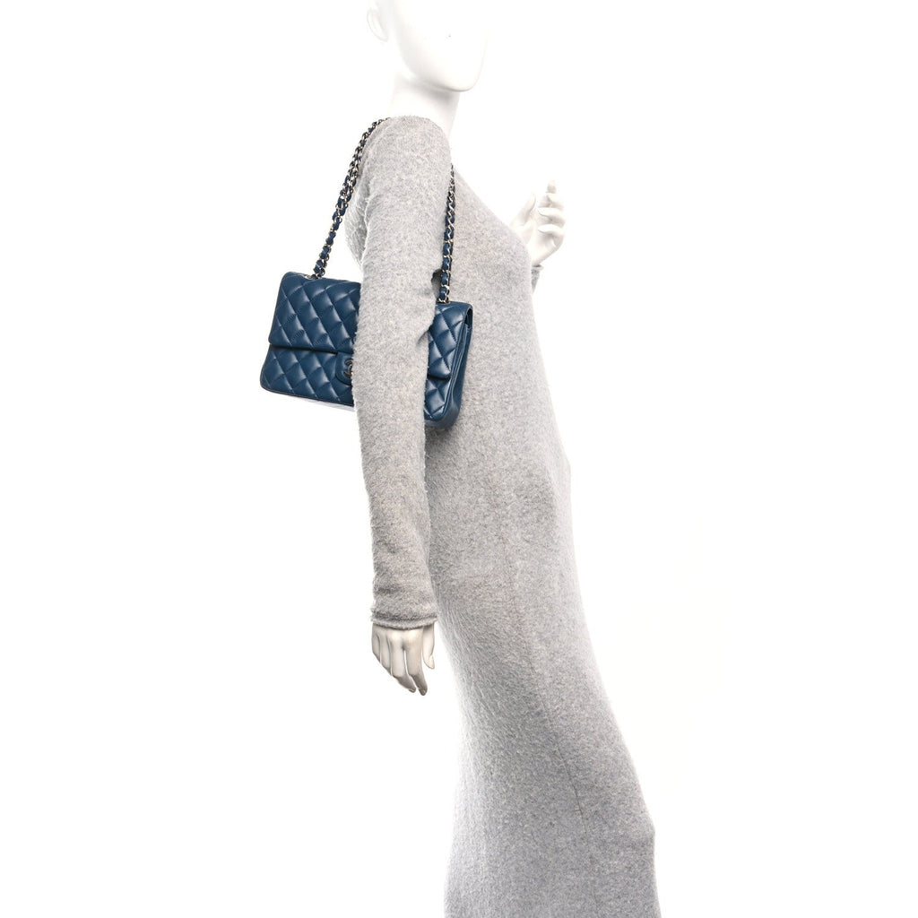 Chanel Lambskin Quilted Medium Double Flap Navy