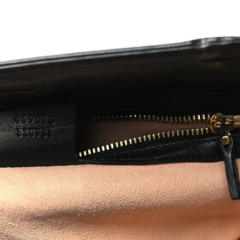Gucci Nappa Bamboo Web Small Nymphaea Top Handle Bag Black