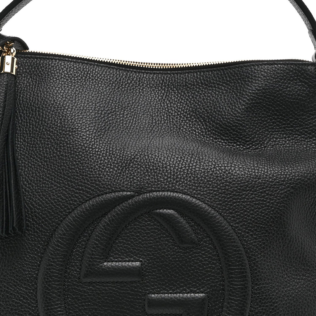 Gucci Pebbled Calfskin Large Soho Hobo Black