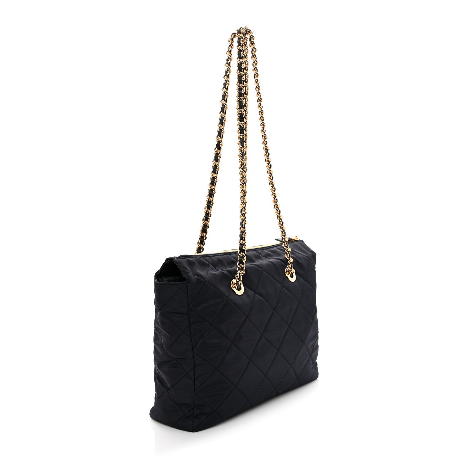 Prada Nylon Tessuto Impuntu Quilted Tote Baltico