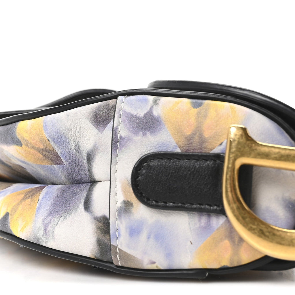 Christian Dior Calfskin Embroidered Kaleidiorscopic Saddle Bag Multicolor