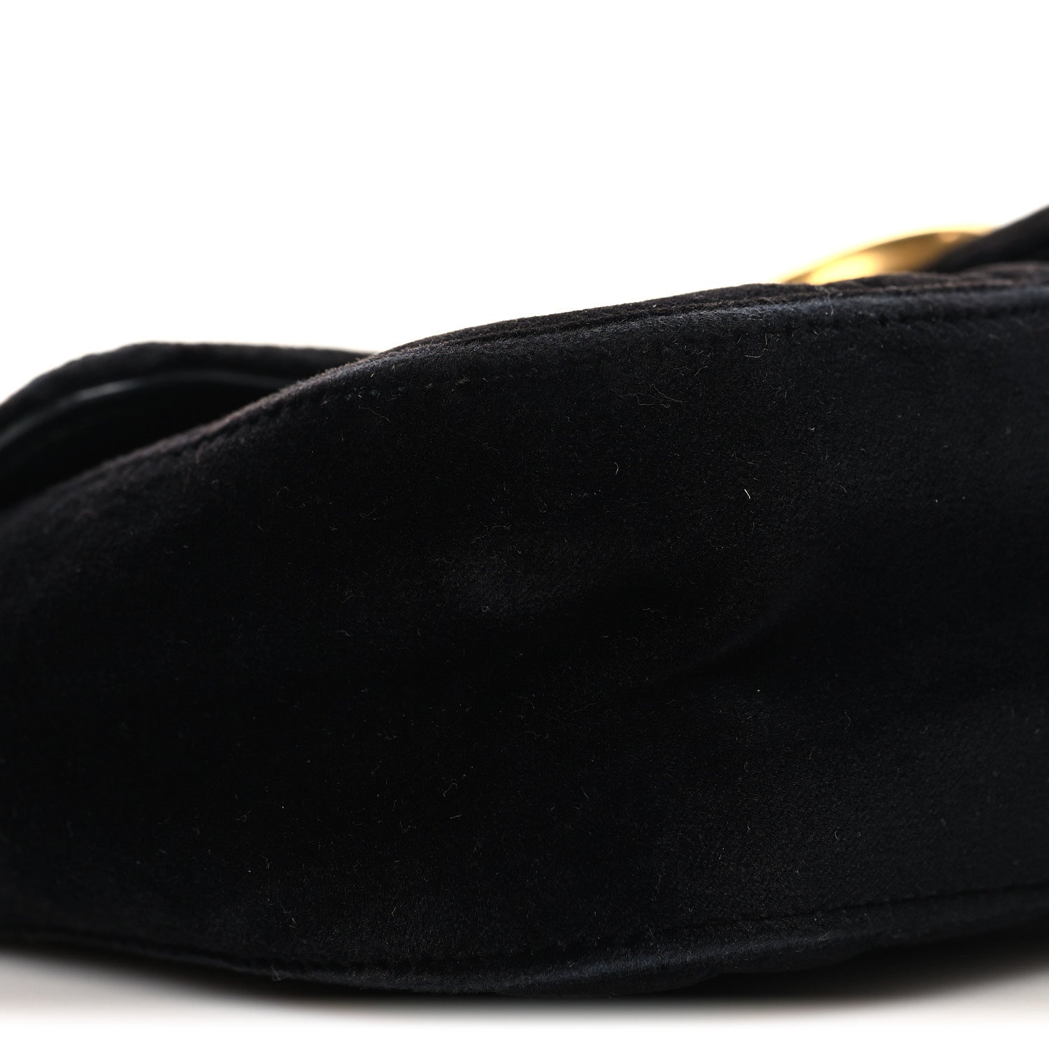Gucci Velvet Matelasse Mini GG Marmont Shoulder Bag Black
