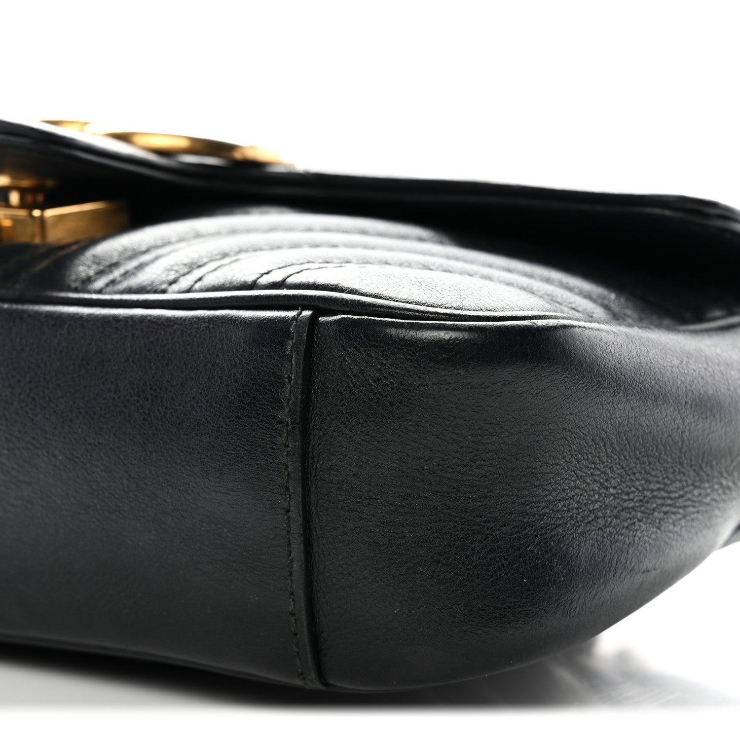 Gucci Calfskin Matelasse Mini GG Marmont Shoulder Bag Black