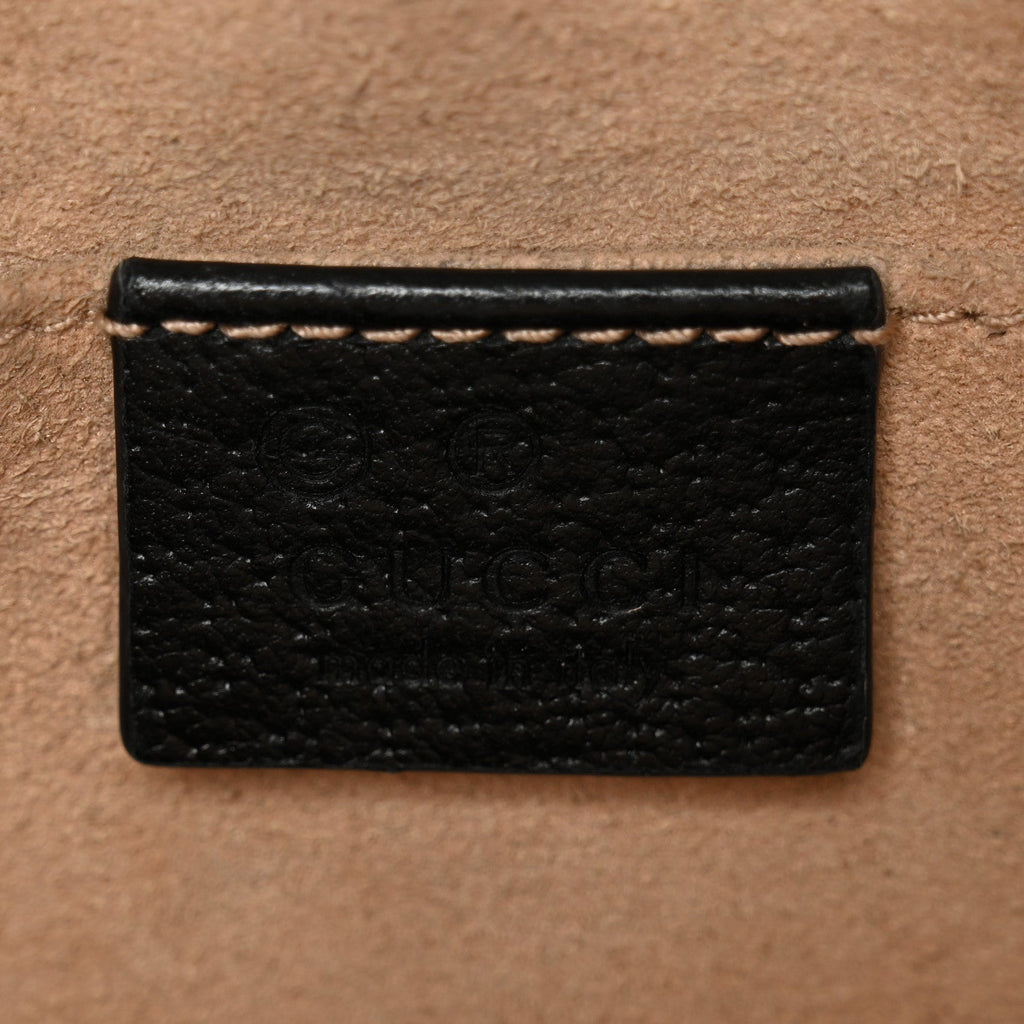Gucci Calfskin Web Mini Ophidia Shoulder Bag Black