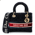 Christian Dior Velvet Cannage Medium Lady D-Lite Blue Red White