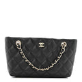Chanel Caviar Quilted Classic Clutch Tote With Chain Black