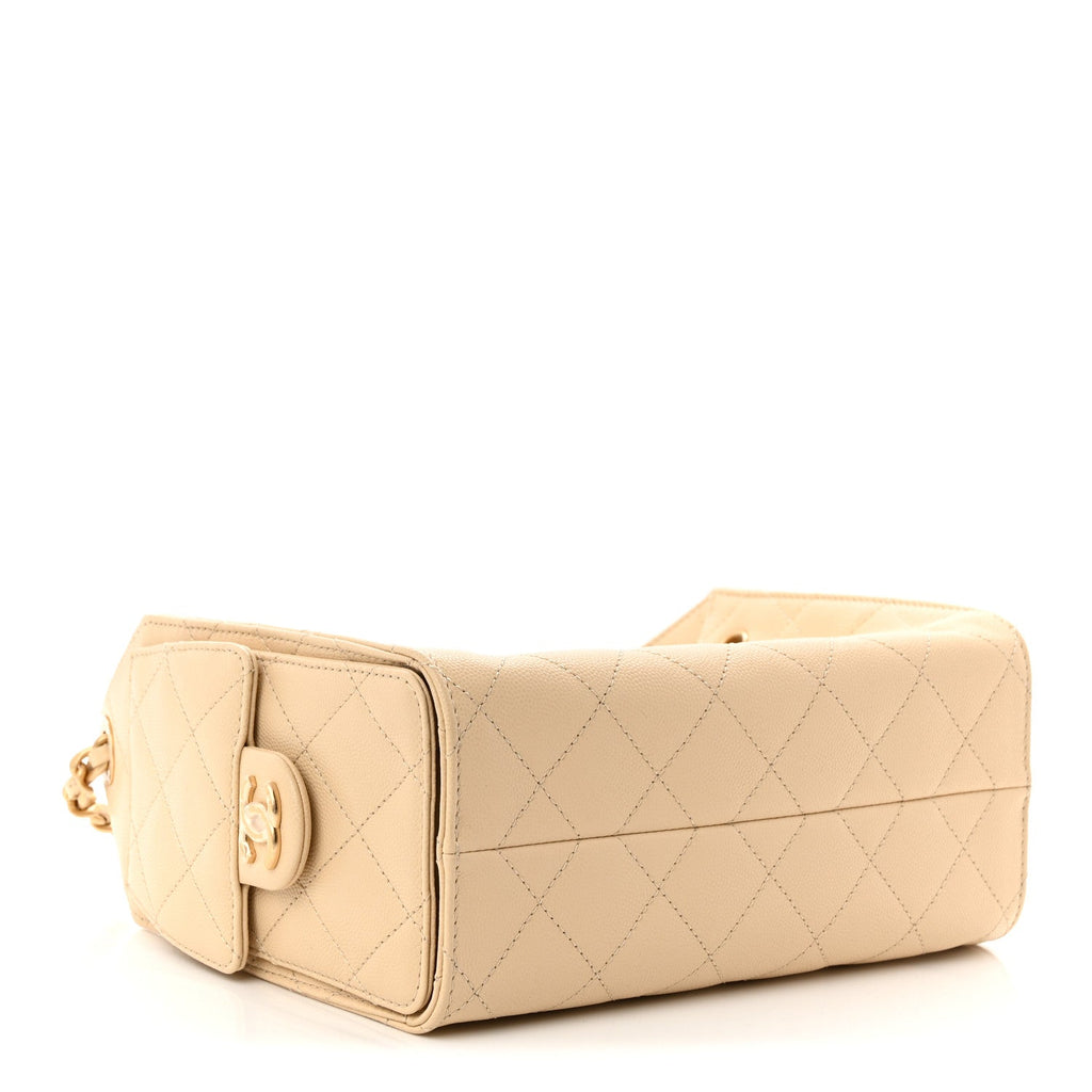 Chanel Caviar Quilted Mini Chanel 25 Handbag Beige