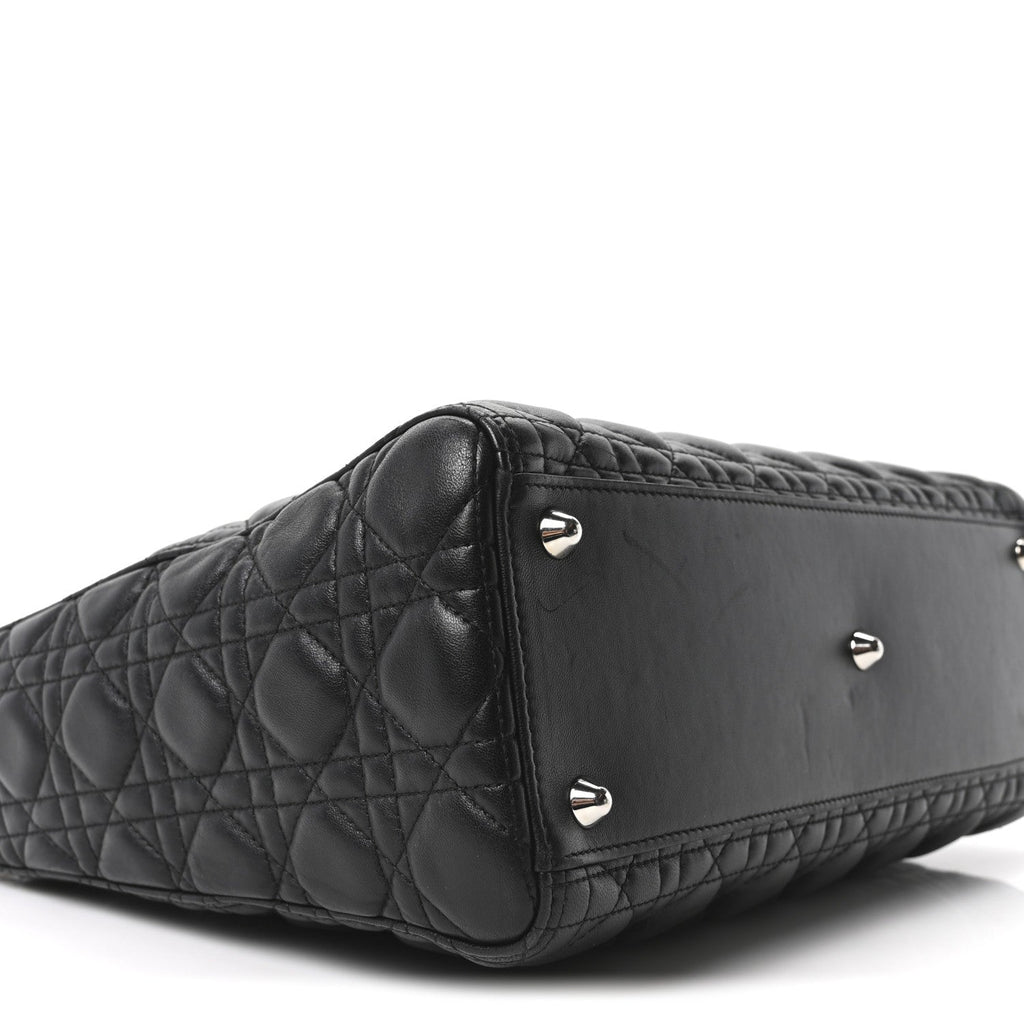 Christian Dior Lambskin Cannage Large Lady Dior Black