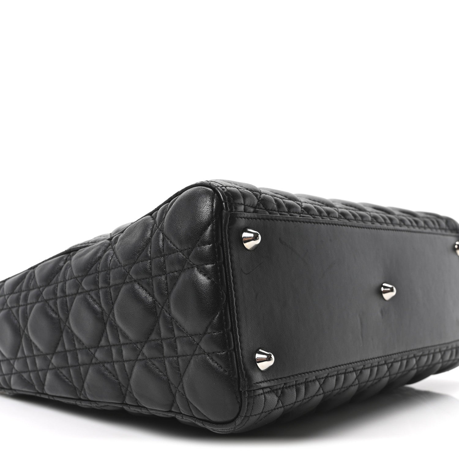 Christian Dior Lambskin Cannage Large Lady Dior Black