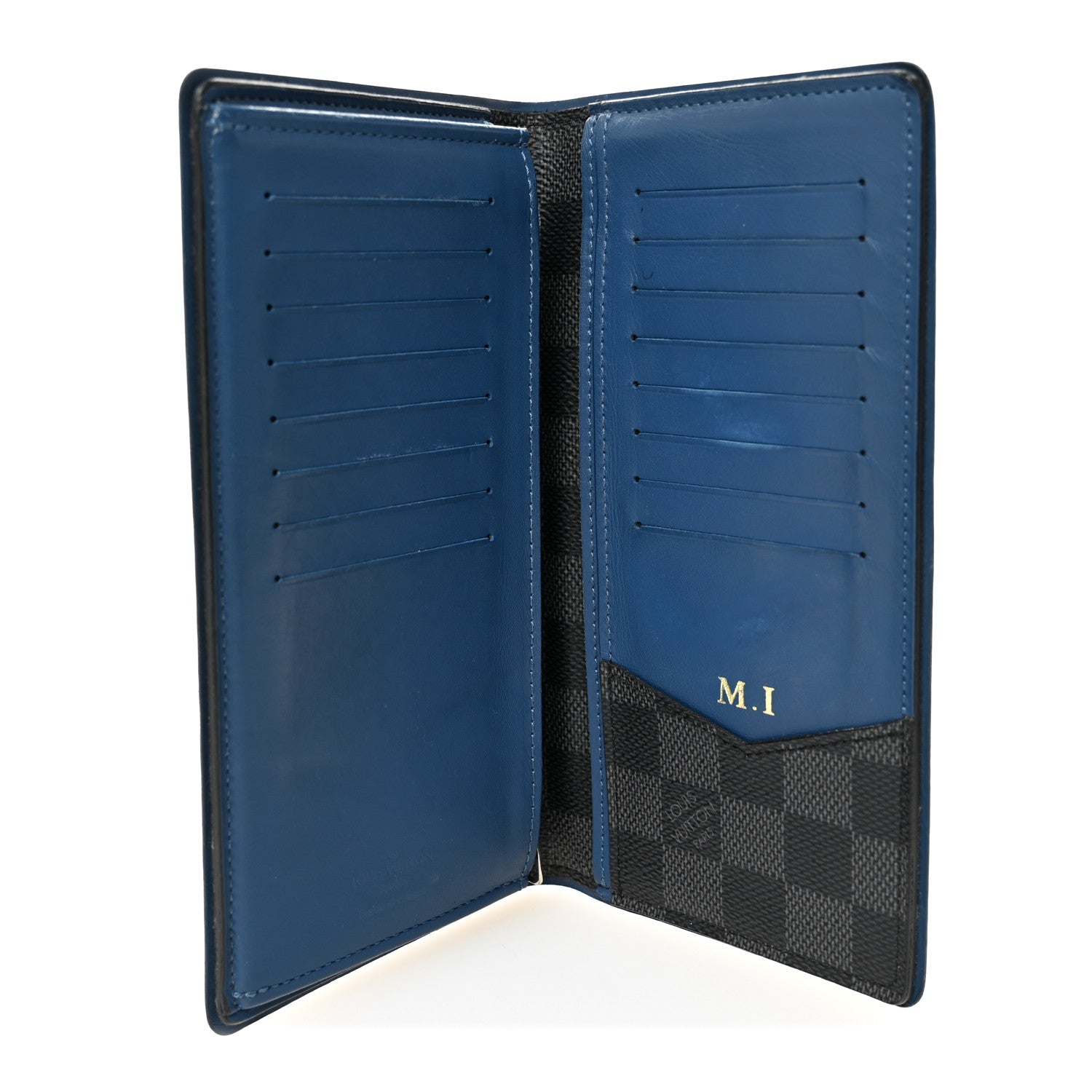 Louis Vuitton Damier Graphite Brazza Wallet Bleu Neon